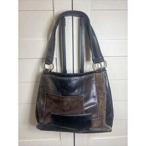 Vintage Nine West Patchwork Shoulder Bag - Faux Leather & Suede